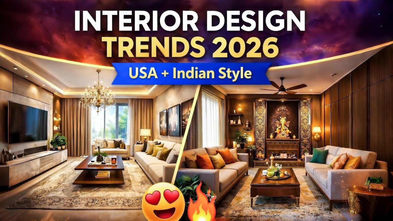 Trendy we wnętrzach 2026 | Pomysły na nowoczesne wnętrza | USA + indyjskie połączenie