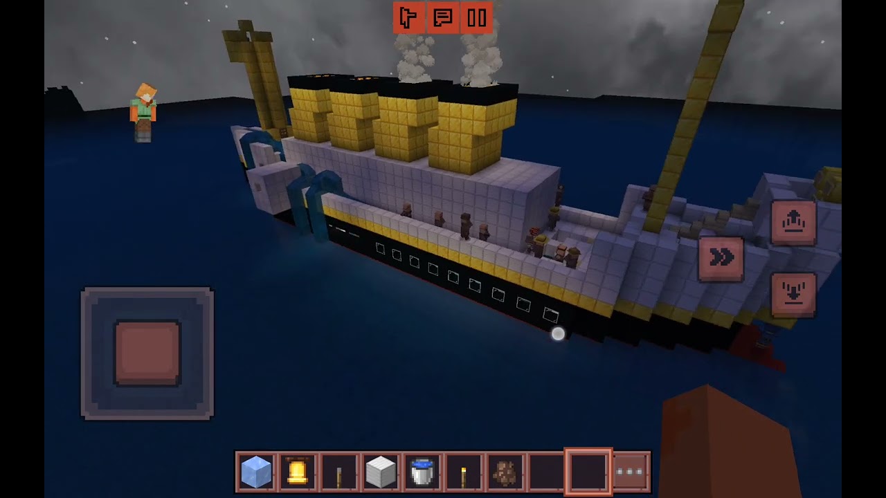 Minecraft Titanic Strikes The Iceberg
