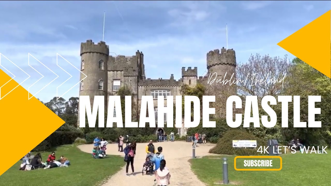 [4K] Malahide Castle/Dublin Ireland - relaxing walk from the gate to the castle