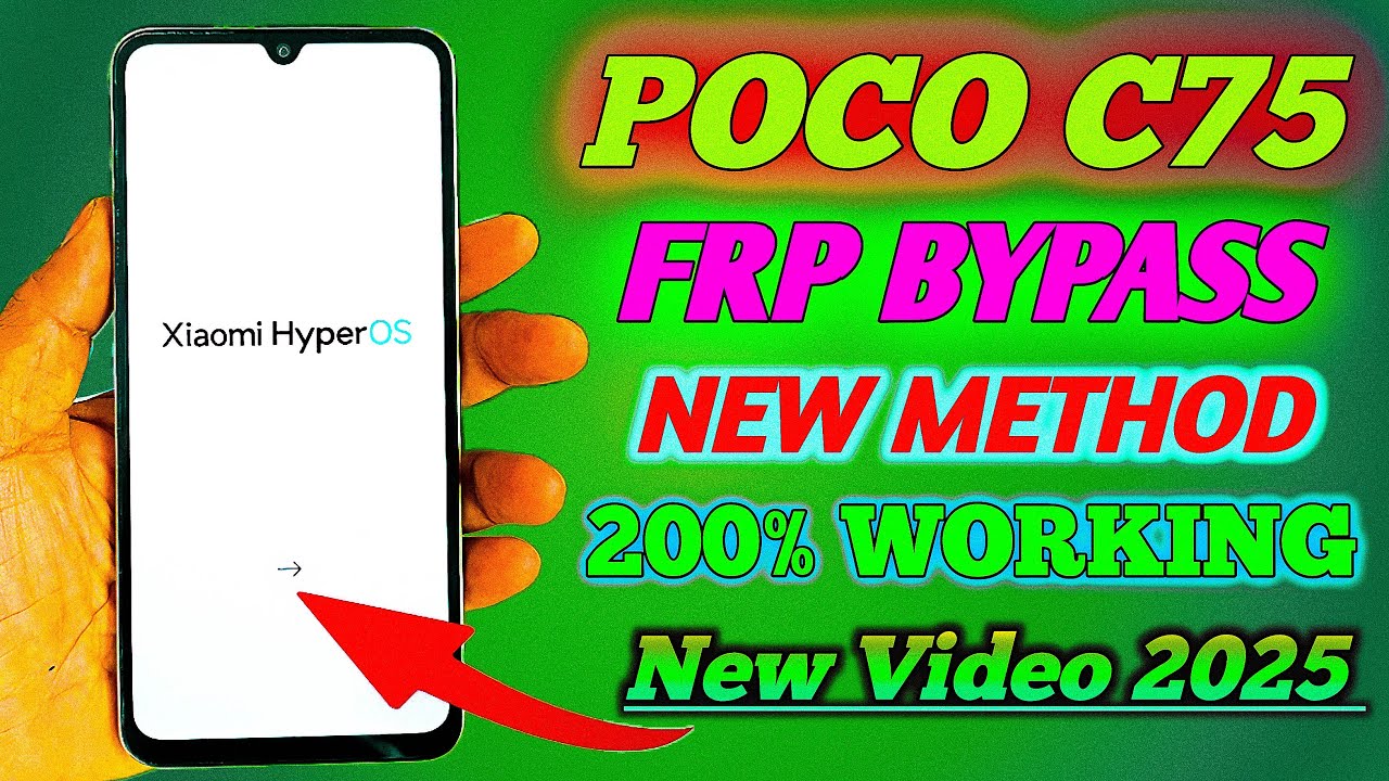 Poco c75 FRP Bypass 👉 | No Sim Card - Poco c75 Google Account Remove | Xiaomi HyperOs Frp Unlock