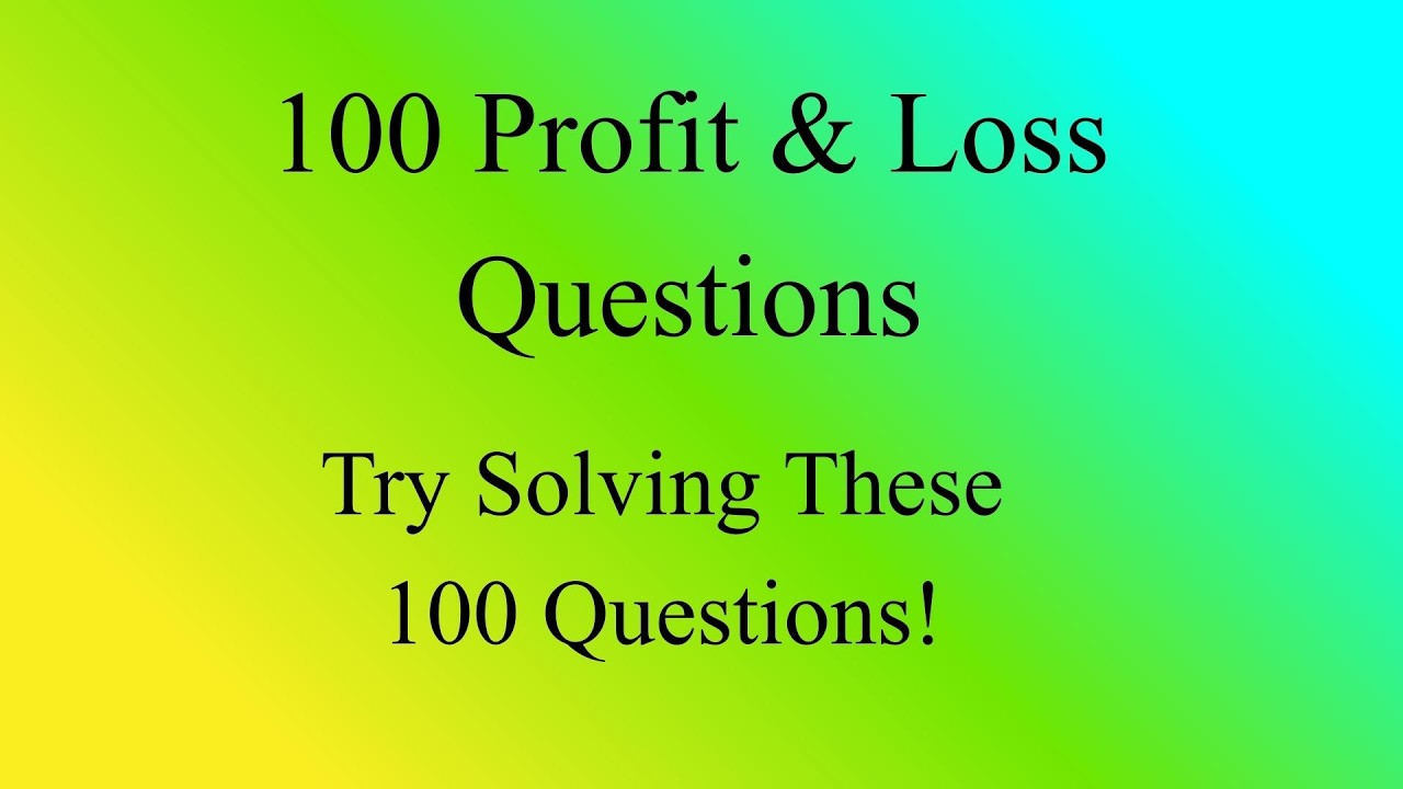 100 Profit & Loss Aptitude Questions | Competitive Exam Practice | Rise Academy