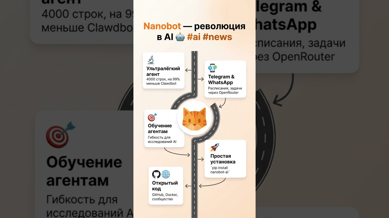 Представлен ИИ-агент nanobot &mdash; революция в AI #ai #news 🤖