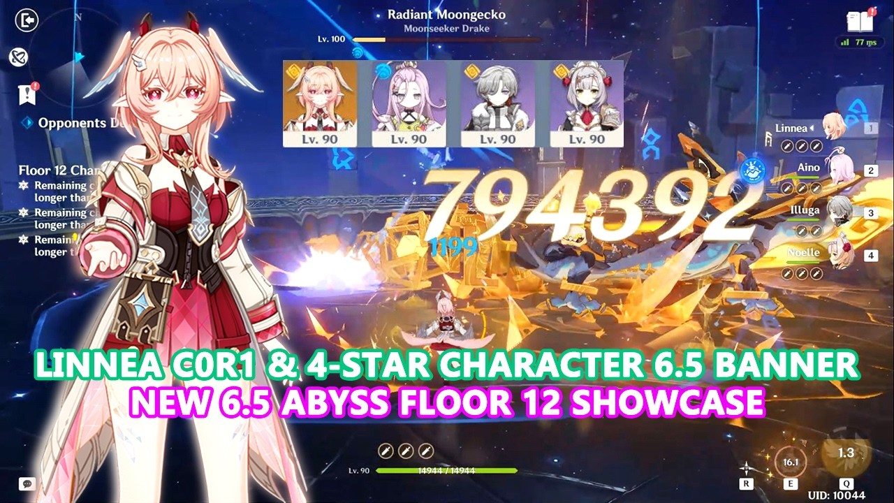 Linnea C0R1 & 4-Star Character 6.5 Banner : New 6.5 Abyss Floor 12 Showcase