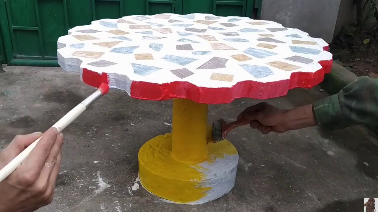 Как сделать своими руками стол из цемента для дачи и садa/How to make a table with your own hands