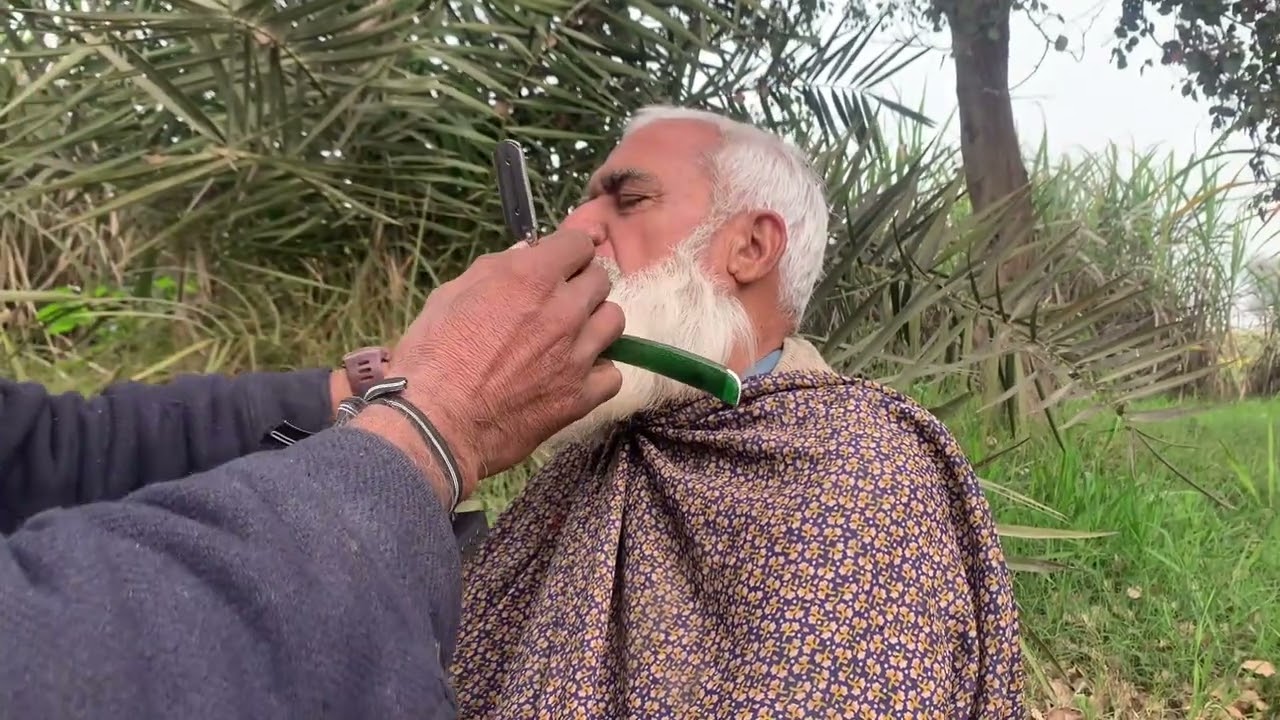 ASMR FAST & RELAXING BEARD CUTTING BUT BARBER OLD !! (GARET VIDEO)
