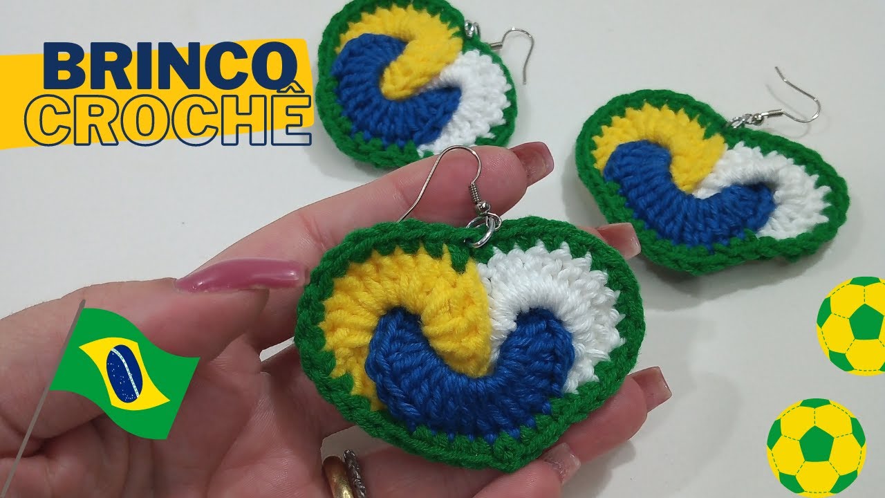 BRINCO EM CROCHÊ INSPIRADO NAS CORES DO BRASIL ⚽💛💚💙 TENDÊNCIA DA COPA DO MUNDO!