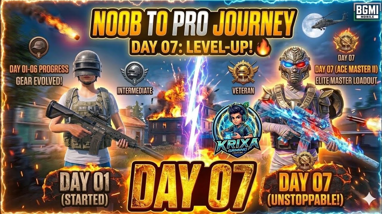 Noob To Pro Journey: Day 07 | Level Up! 🔥 (Original Gameplay) | BGMI