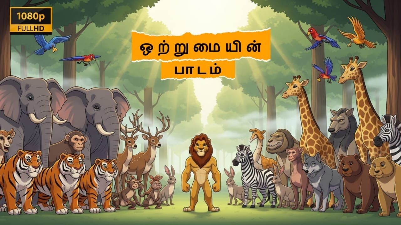 Tamil Stories - ஒற்றுமையின் பாடம் கதை - Raguman Cartoon Tv - 03 | Tamil Moral Cartoon Story