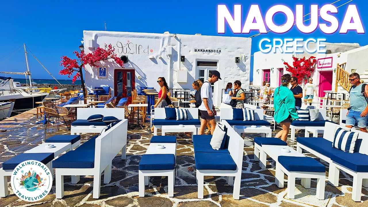 Naousa, Greece 🇬🇷 - Paros Island 4K Ultra HD Walking Tour with Captions