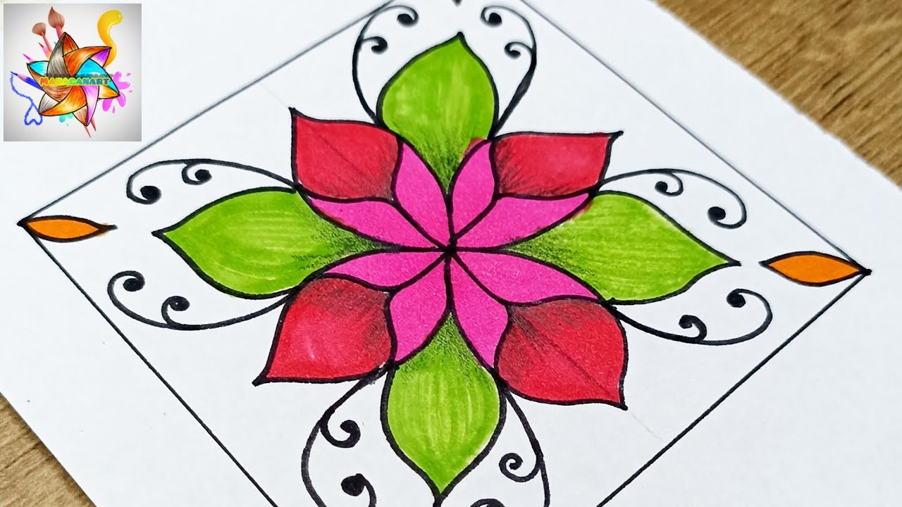 طريقة سهلة في رسم زخرفة