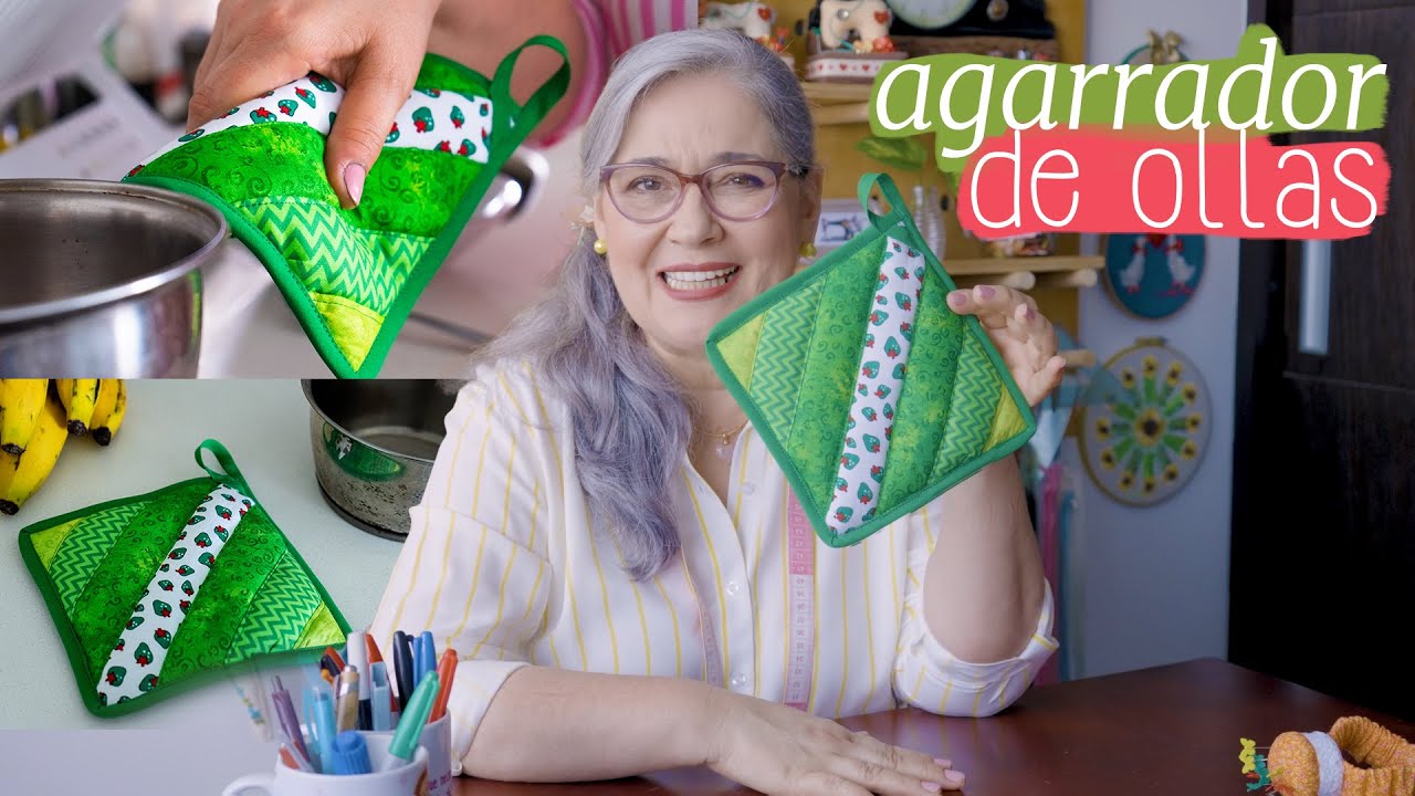 Agarradores de ollas con retazos de tela/fácil/para tu cocina, para regalar o para vender
