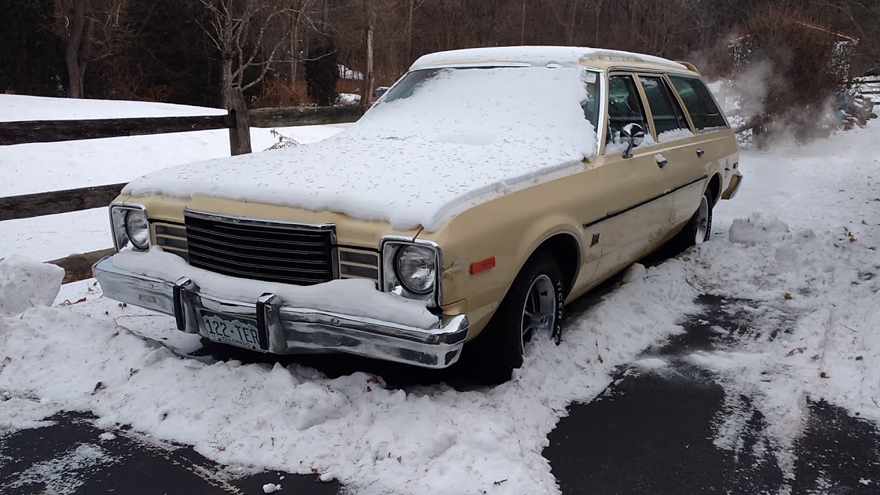 '78 Dodge Aspen wagon cold start (2 of 3) with '50 Pontiac Chieftain DeLuxe