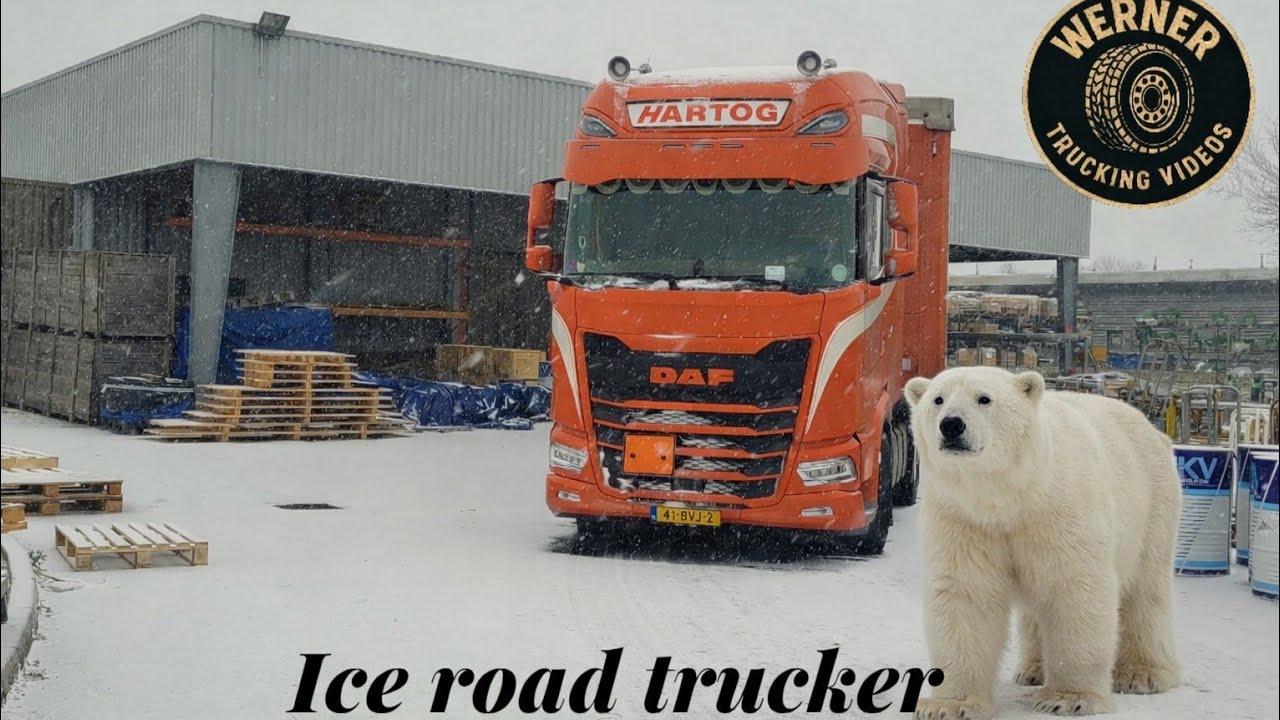 Met besneeuwde en ijzige wegen door Frankrijk| Trucking-video's | Wernervlogt | Frankrijk |Vlog#37 |