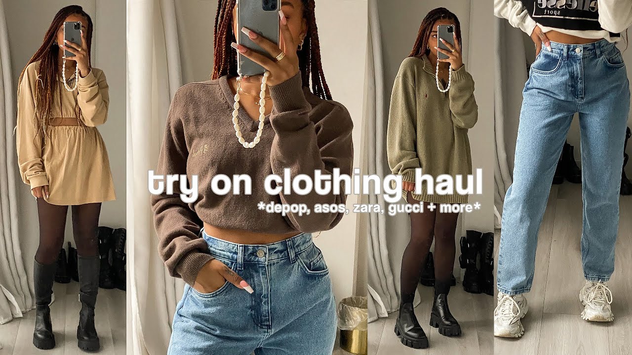 another try on clothing haul *depop, asos, zara, gucci + more..*