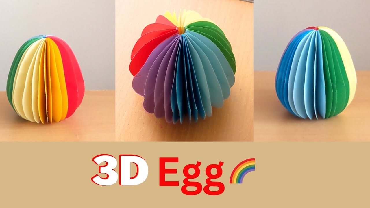 Easy Rainbow 🌈 Paper Egg l 3D Easter Egg Decoration l Tutorial