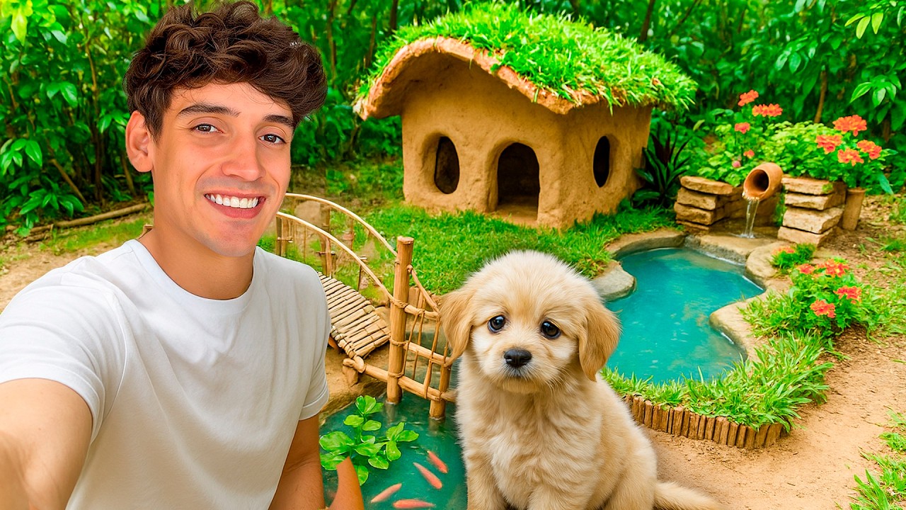🩸Rescat&eacute; un Perro de la calle y le Constru&iacute; una Casa de Barro🩸