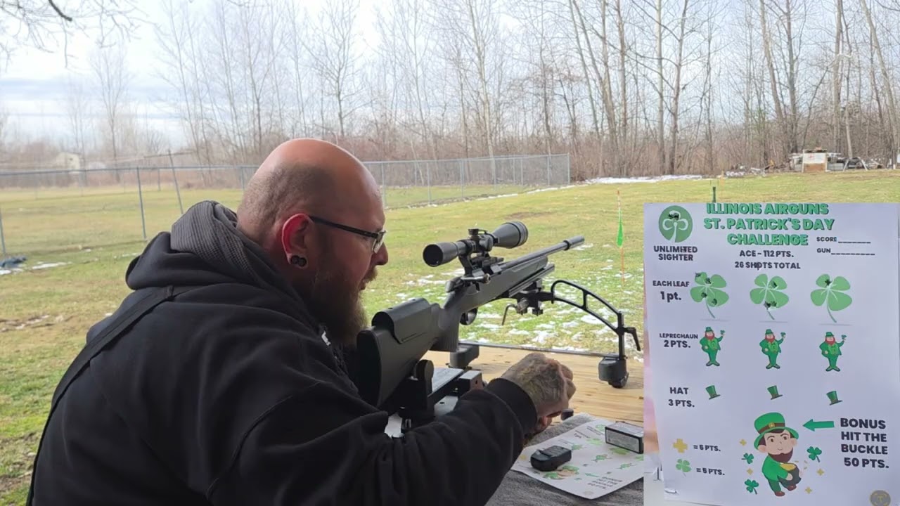 Tikka T1x roughtech emerald green 22lr @IllinoisAirguns St.Patricks Day Target at 50yds. 