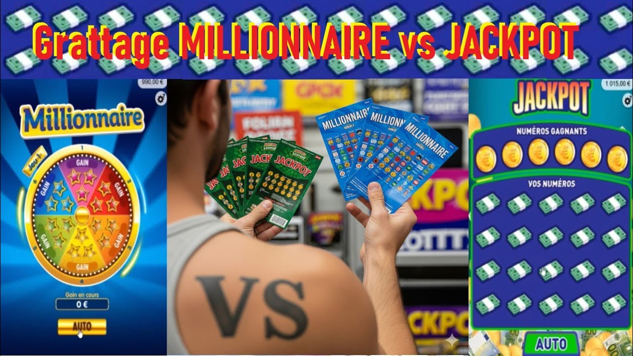 Duel de grattage entre les tickets MILLIONNAIRE 🆚 JACKPOT 🍀 250€ de tickets grattés !