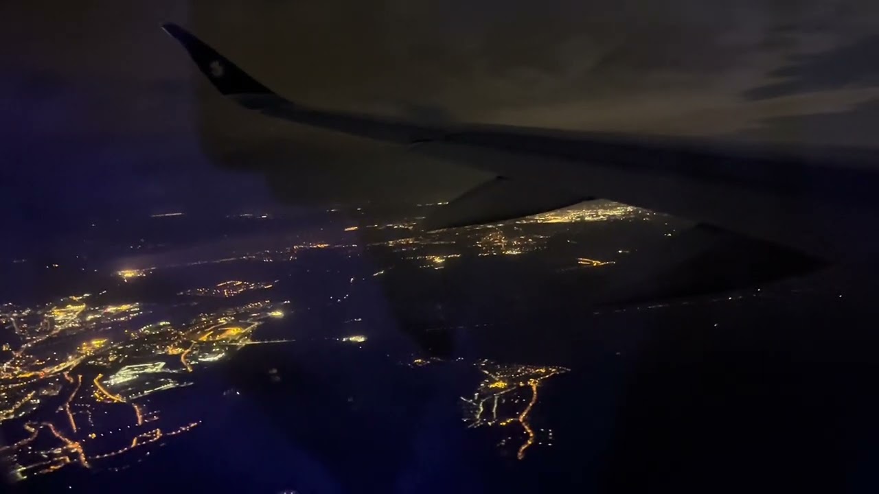 Air France A350 EARLY DAWN approach & landing at Paris CDG airport (with boarding music)
