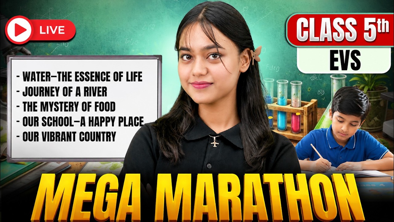 MEGA MARATHON LIVE | Class 5 | Complete Revision | EVS | Mansi Ma'am