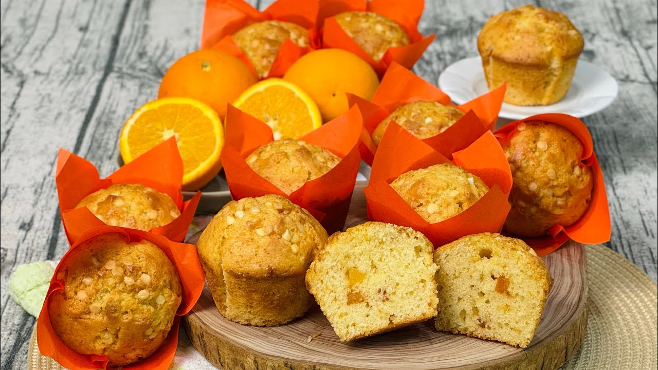 Muffin all'Arancia e Gocce al Cioccolato Bianco