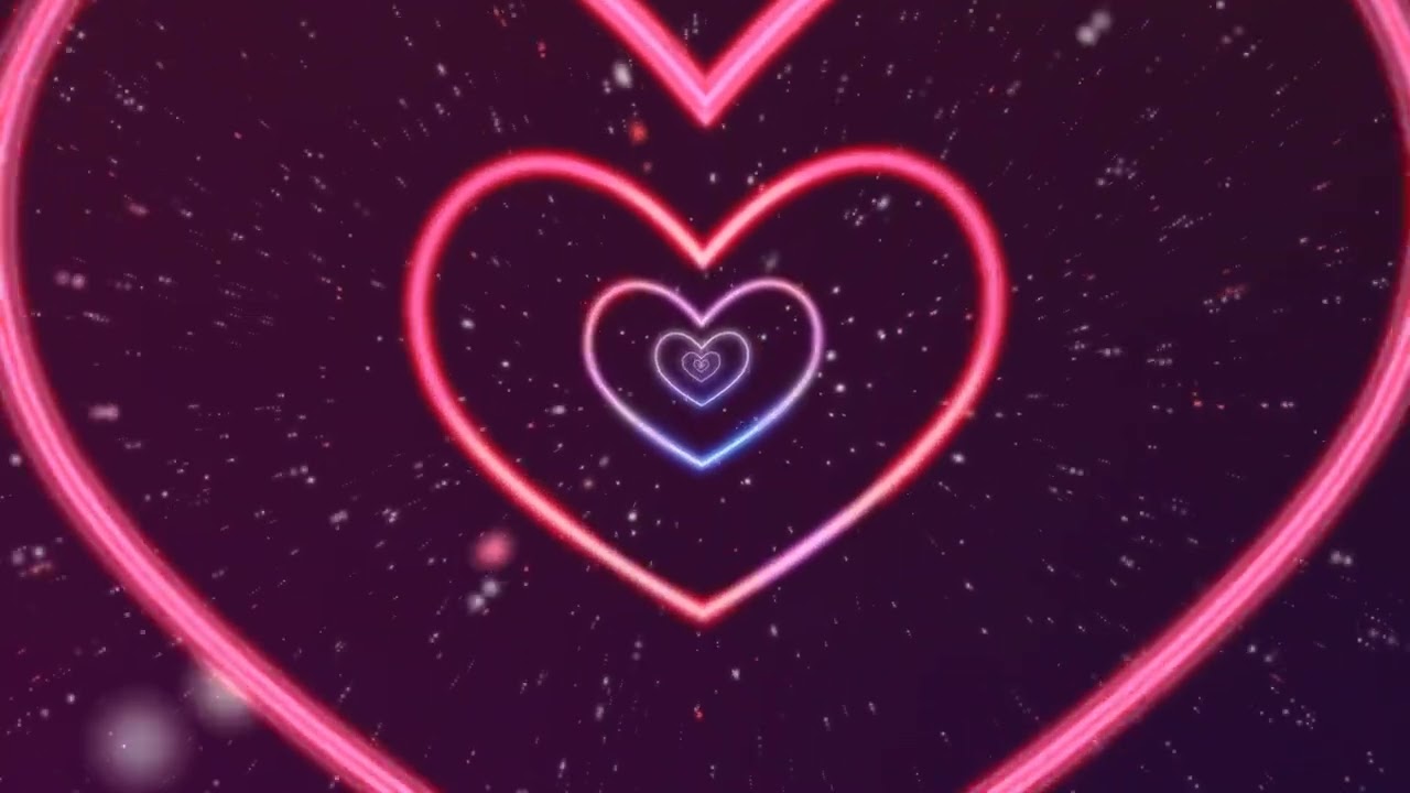 Heart Tunnel💖Pink Heart Background | Neon Heart Video | Wallpaper Hearts |Animated Background Video