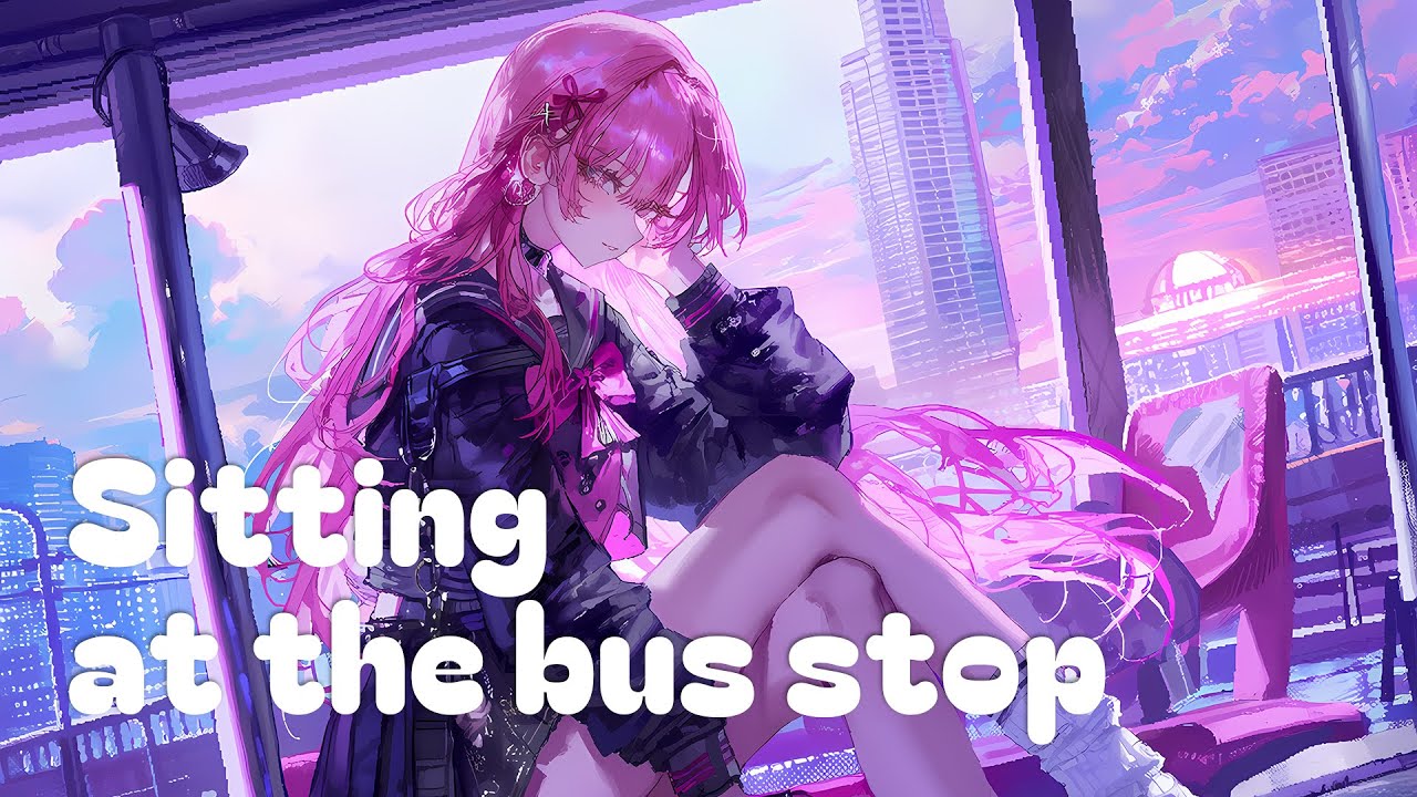 Sitting at the bus stop