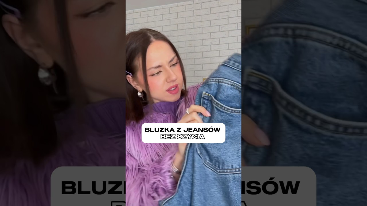 Bluzka z jeans&oacute;w bez szycia 😳  #jeansdiy #przerabianieubran #przerabianieciuch&oacute;w