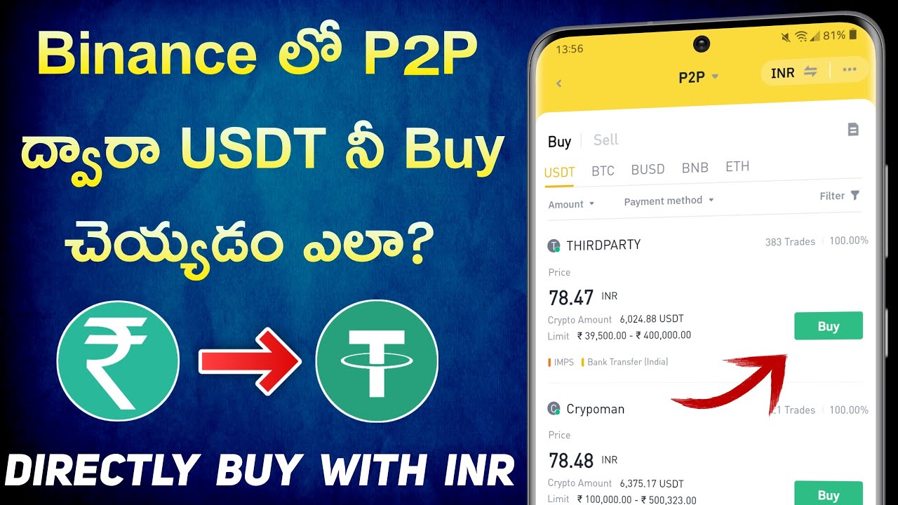 How To Buy USDT In Binance Using P2P Telugu | Buy USDT Using INR Without Fee | Crypto World Telugu