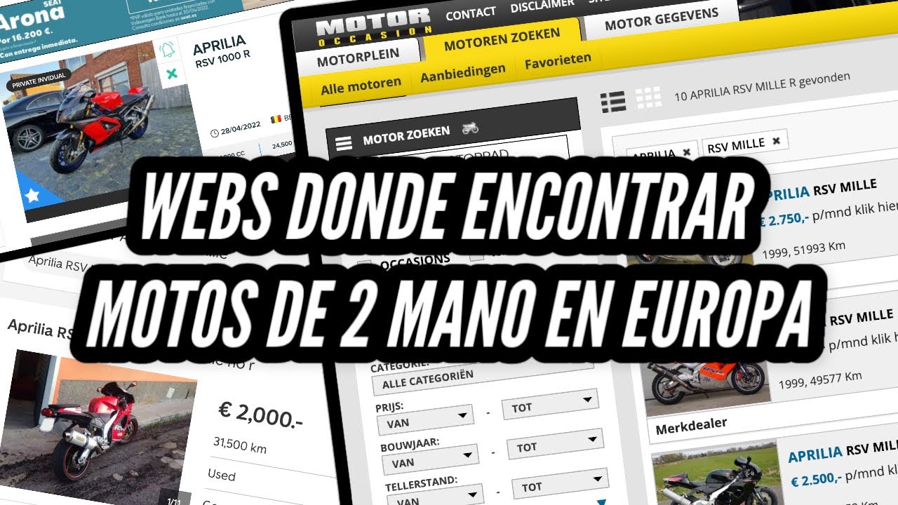 WEBS donde buscar motos de segunda mano en EUROPA