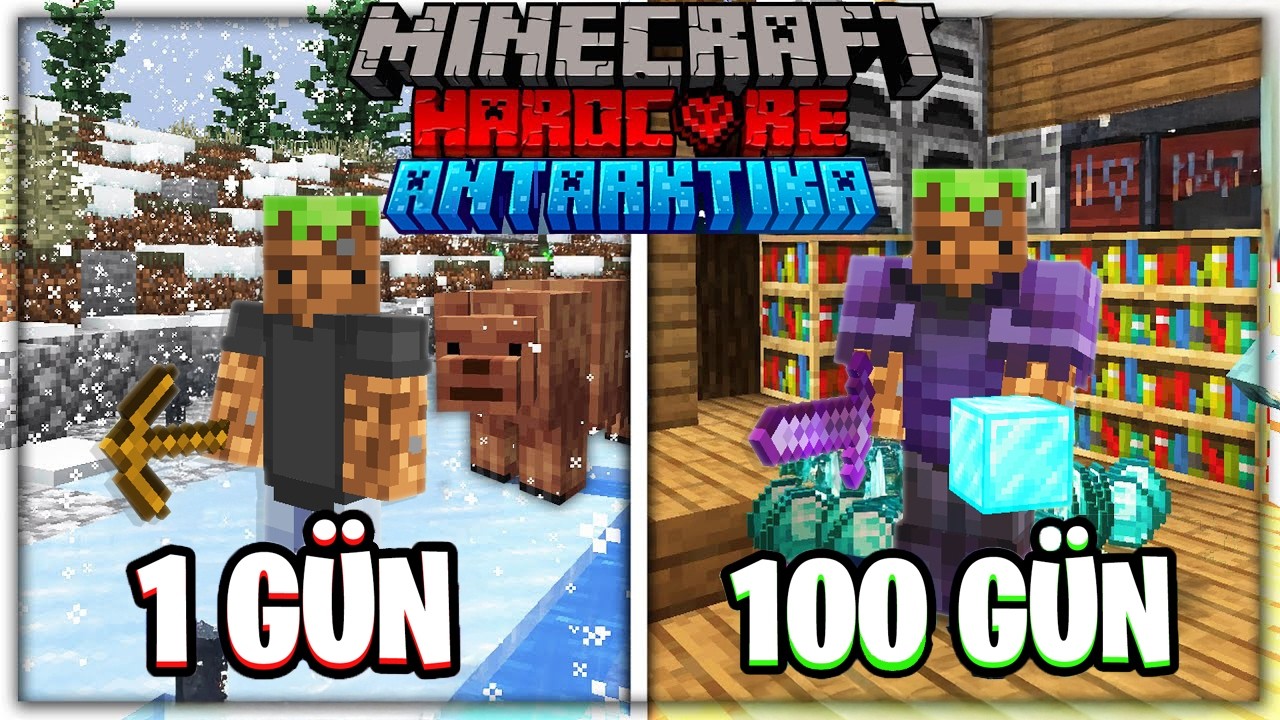ANTARKTİKA 'DA 100 GÜN GEÇİRDİM | Minecraft Hardcore