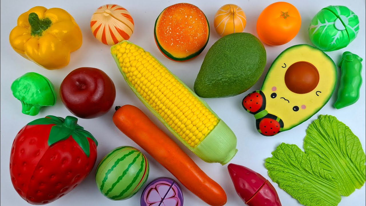 How to Cutting Wooden & Plastic Fruit Vegetables, Corn Eggplant | Satisfying Video Squishy