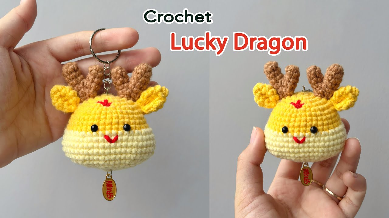 Crochet Dragon Keychain Tutorial 🐉 | Lunar New Year Lucky Charm for Beginners