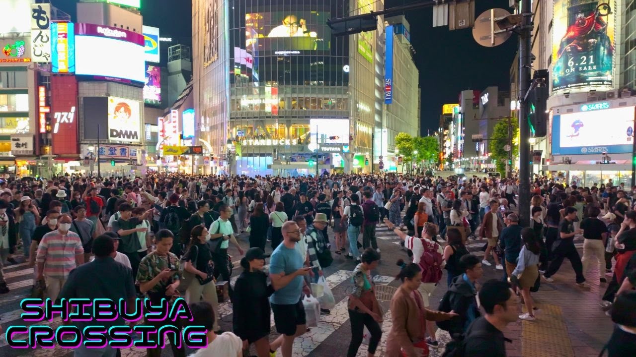 Super Busy Shibuya Crossing & Hachiko Square on Friday Night in Shibuya, Tokyo Japan  4K60