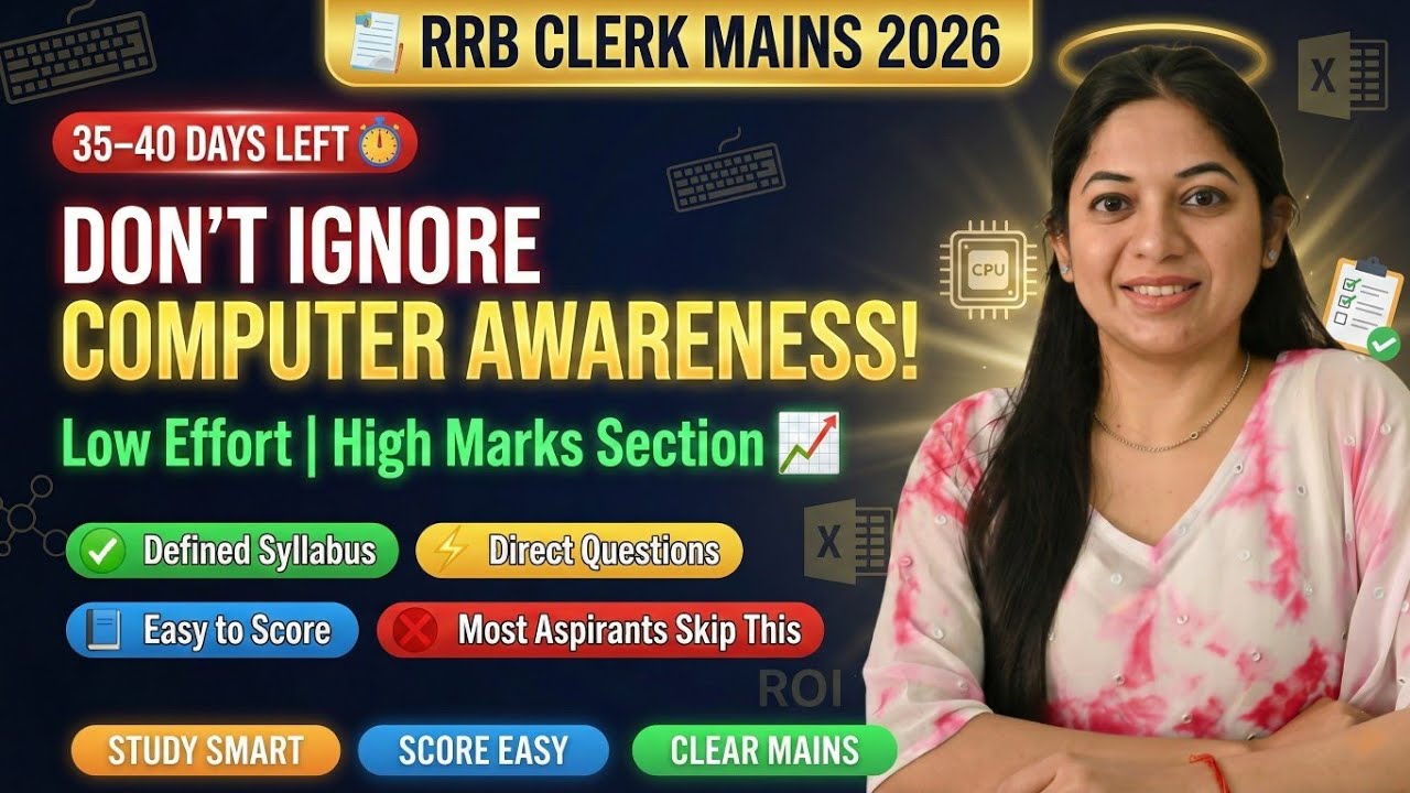 Computer Awareness Strategy| 35 Days Plan|RRB Clerk Mains 2026| High Scoring + Smart Prep| Tanu Garg