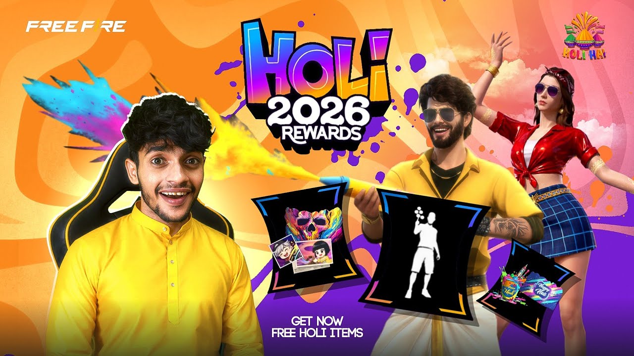 HOLI 2026 REWARDS 🎨 Free Fire Max