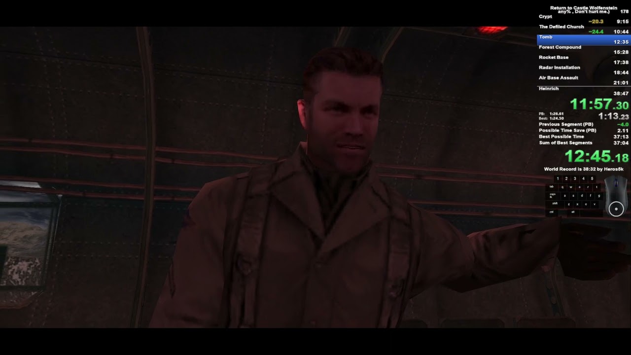 [Former World Record] 38:11 PB Return to Castle Wolfenstein Full Game Any% Don't Hurt me