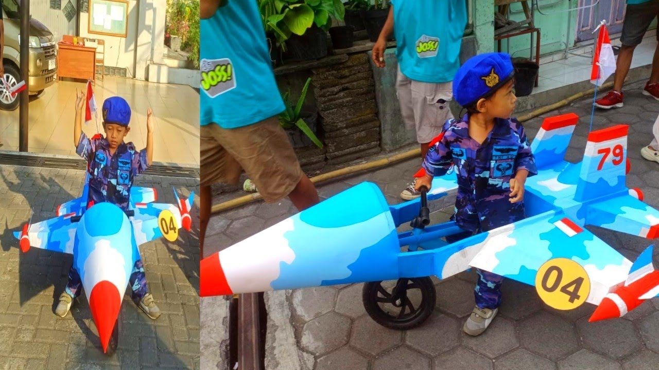 TUTORIAL MEMBUAT SEPEDA HIAS PESAWAT JET HUT RI 79TH
