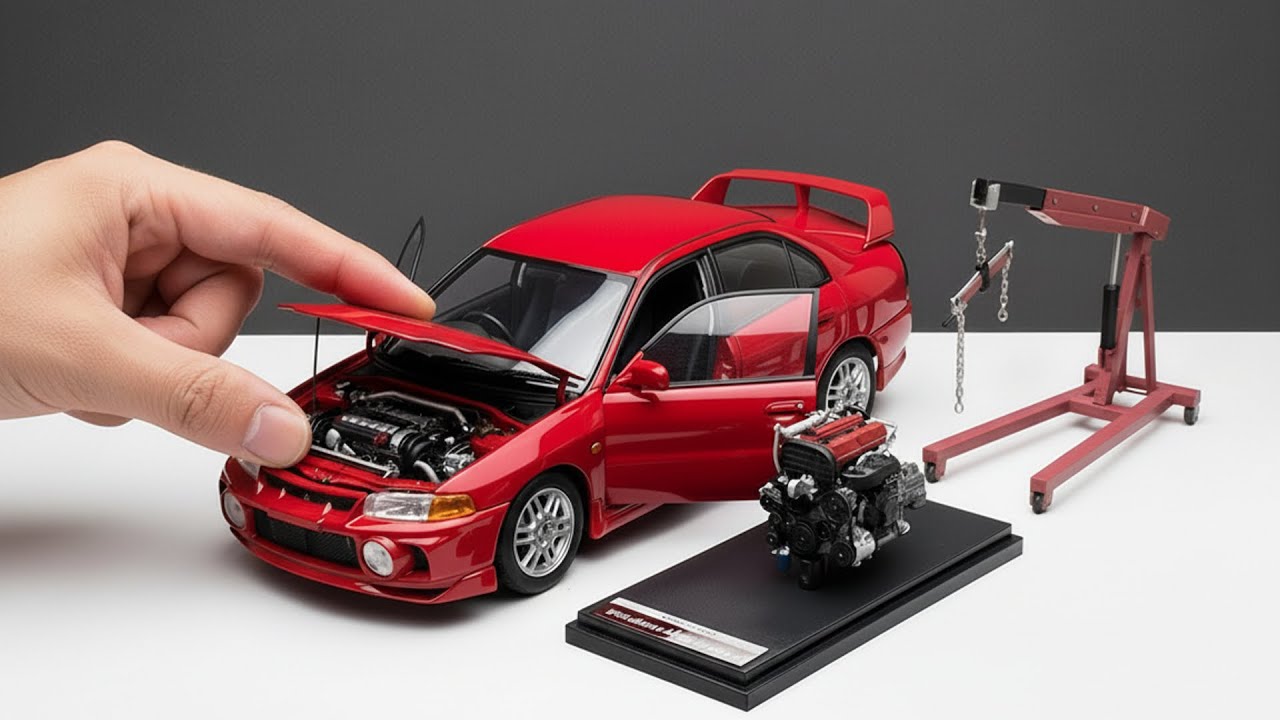 1/18 Mitsubishi Lancer Evolution IV MOTORHELIX  Diecast model car with remote key #carlover