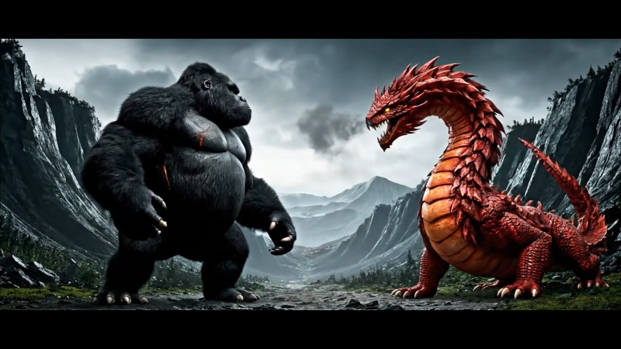 giant fire breathing snake takes revenge on king kong epic battle