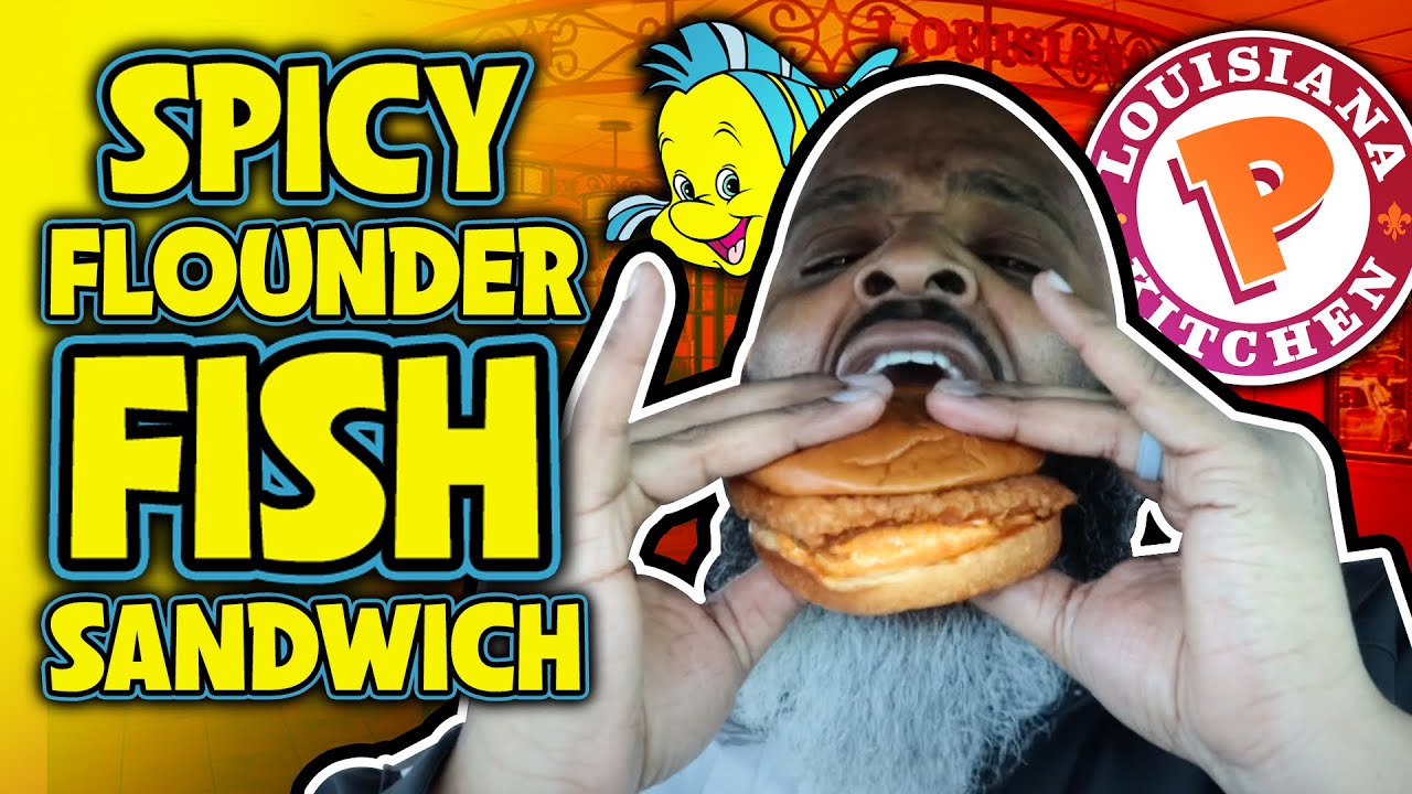 NEW Popeyes Spicy Flounder Fish Sandwich Review!