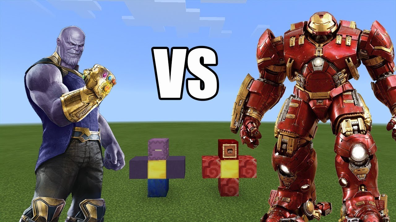 Thanos vs Iron man | Minecraft PE Avengers Infinity War