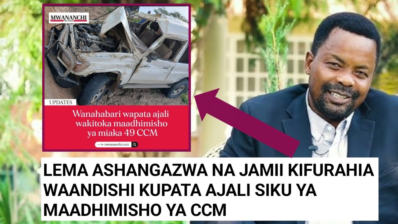 SIKIA GODBLESS LEMA AKISHANGAZWA WANACHI KUFARIA WAANDISHI KUPATA AJALI WAKITOKA CCM.