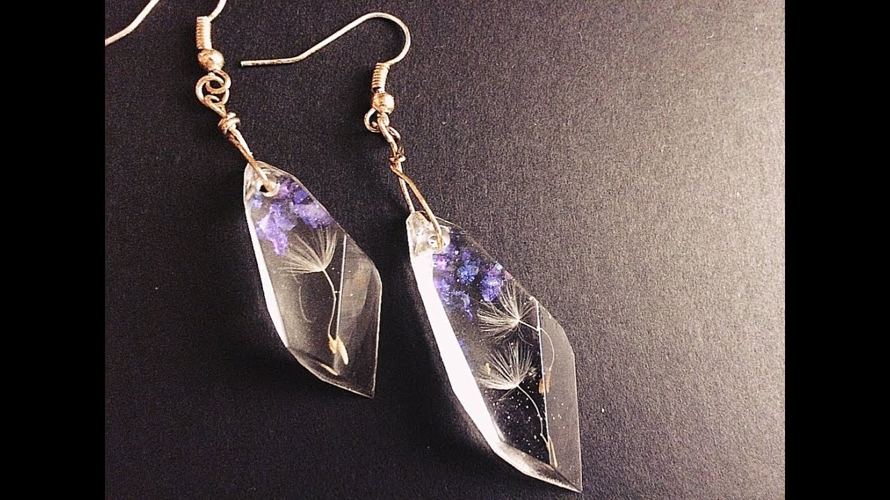 2 Simple Dandelion Resin Earrings