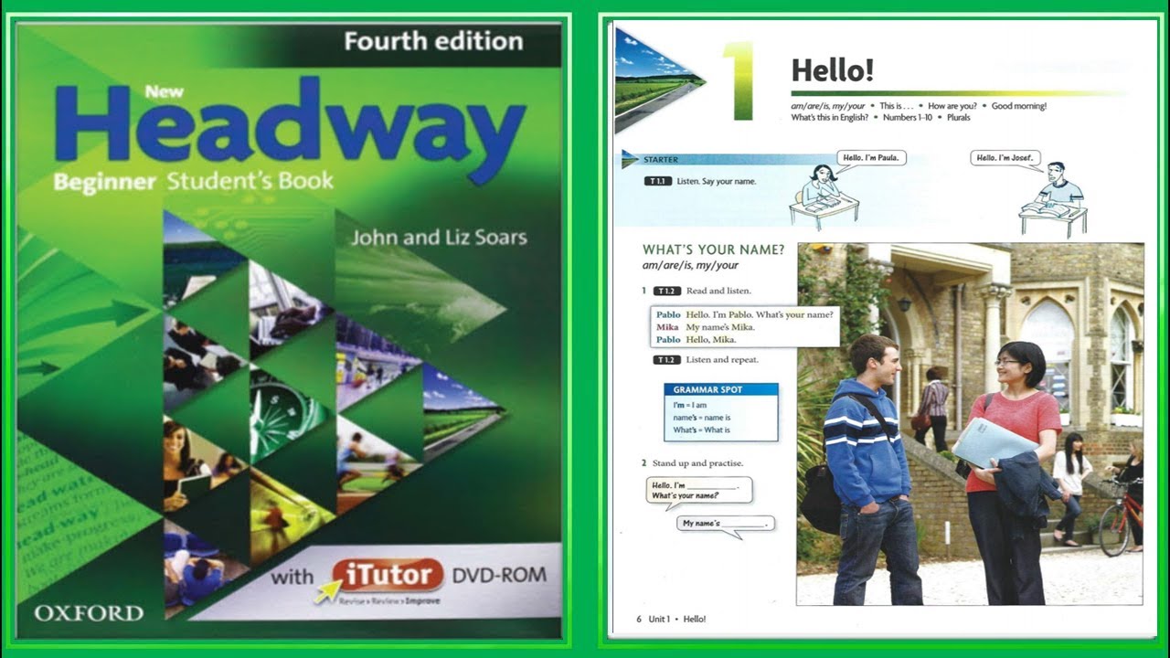 Новый курс Headway для начинающих, четвертое издание, раздел 1