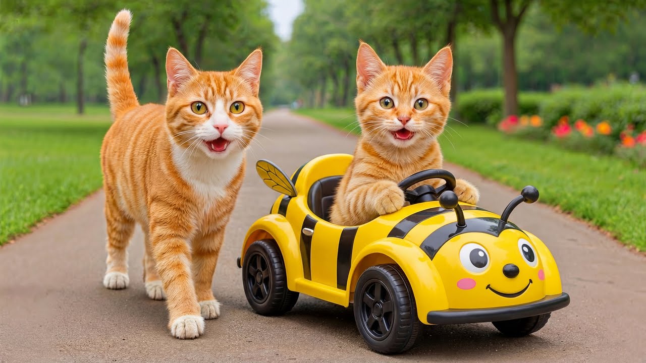Mama Cat Trims Fur on the Farm and Makes Tiger Hat For Kittens At Home🐾🎩🐯