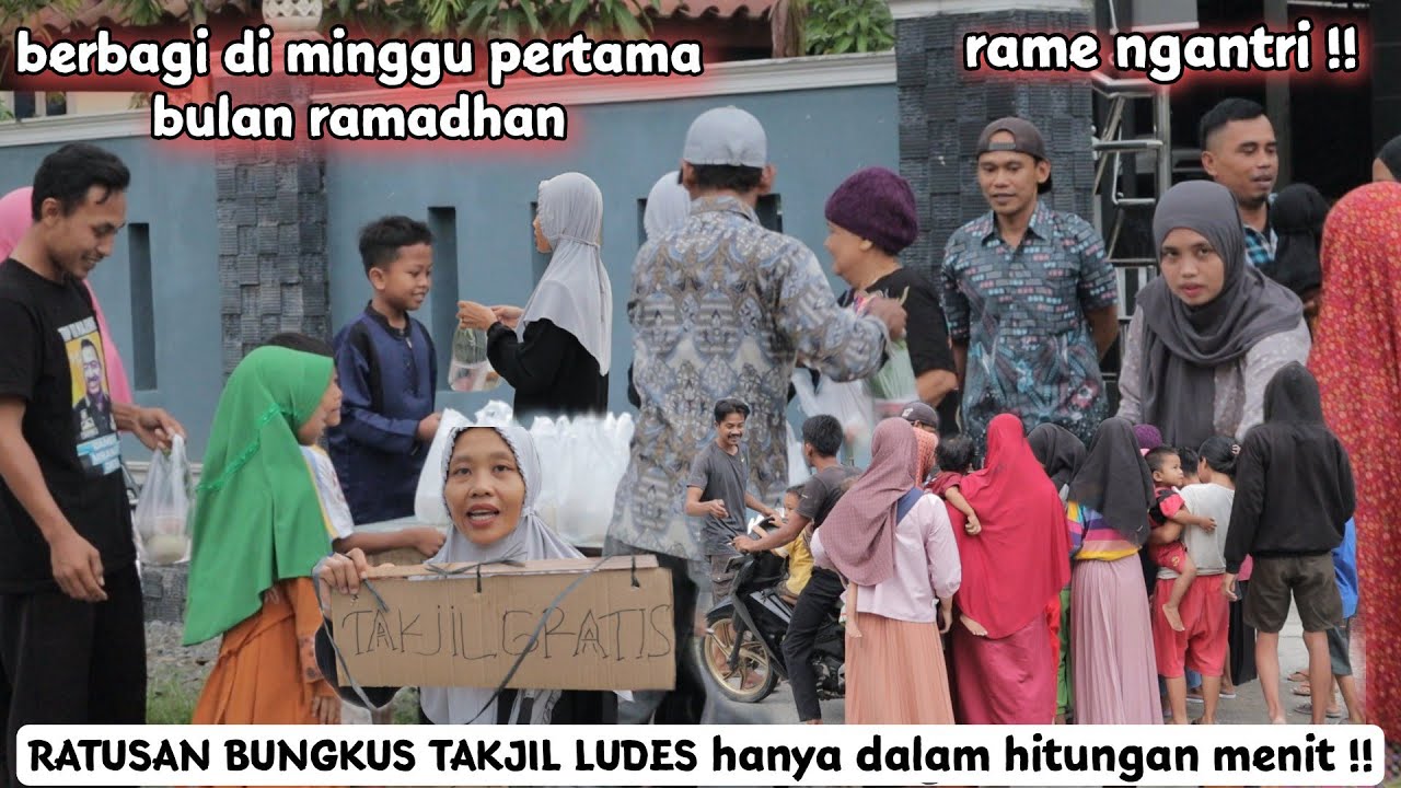 ratusan bungkus takjil gratis ludes hanya dalam hitungan menit