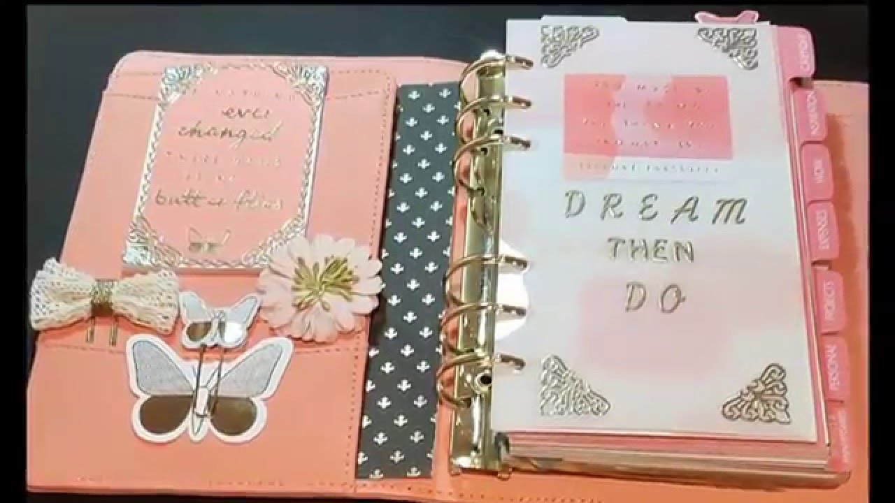 Kikki K Peach Perforated Planner Set Up (Medium)