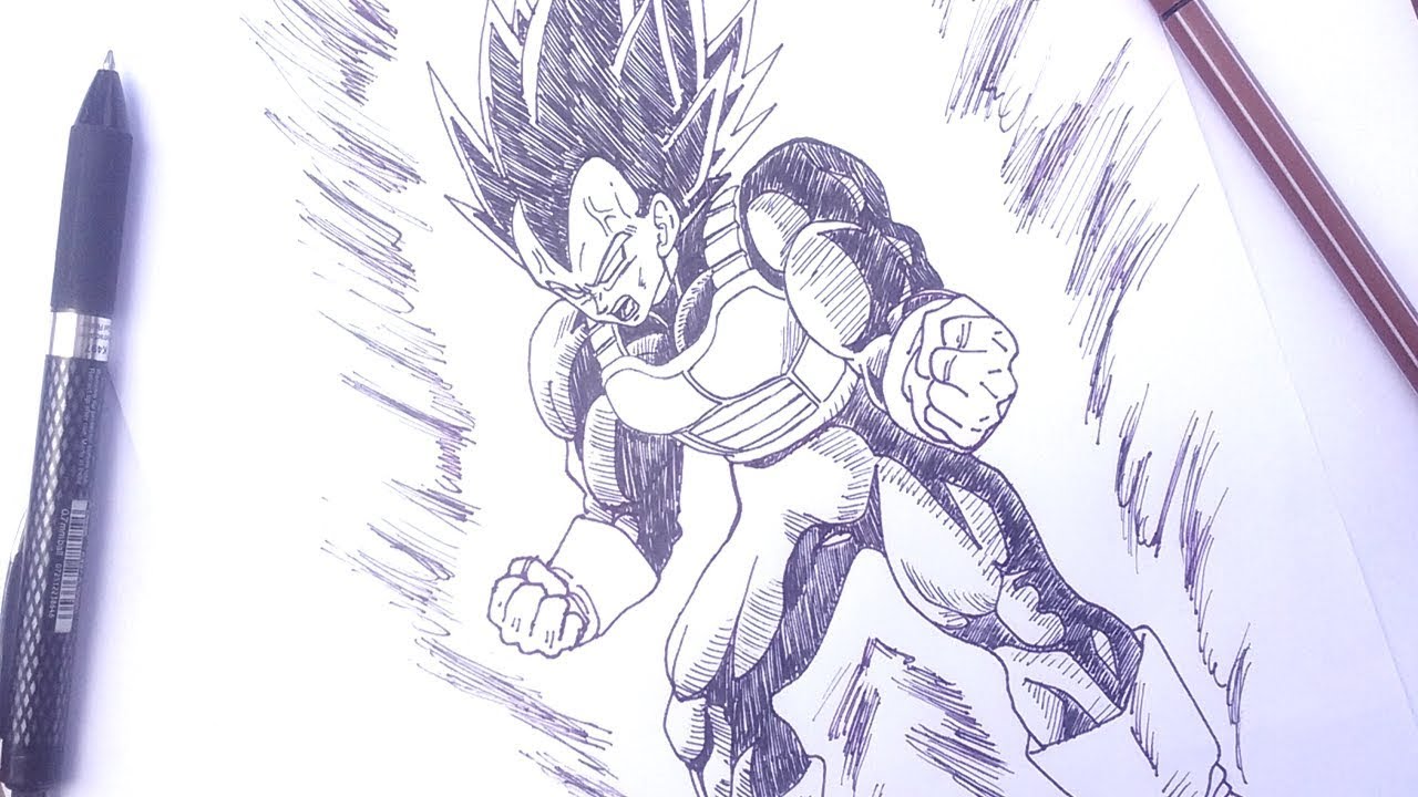 como desenhar o vegeta, falso super sayajin, dragonball
