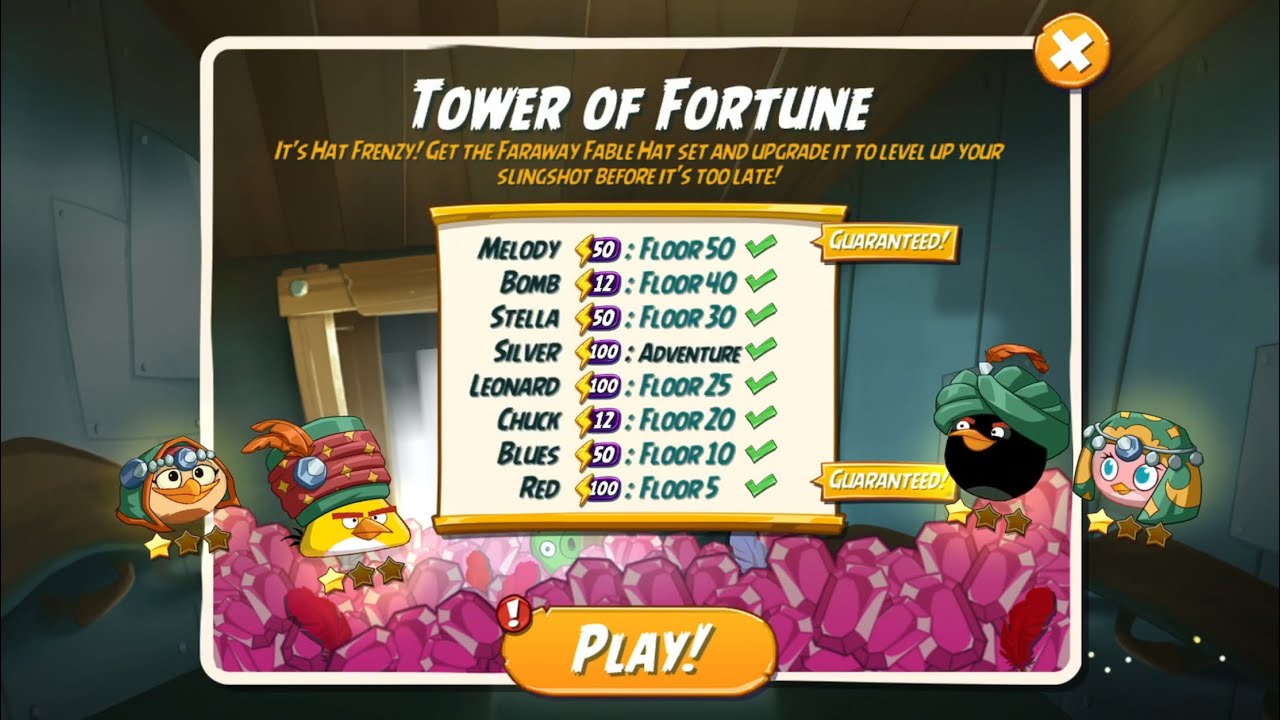 Tower of Fortune - Day 4 for the Faraway Fable Hat Set - Angry Birds 2
